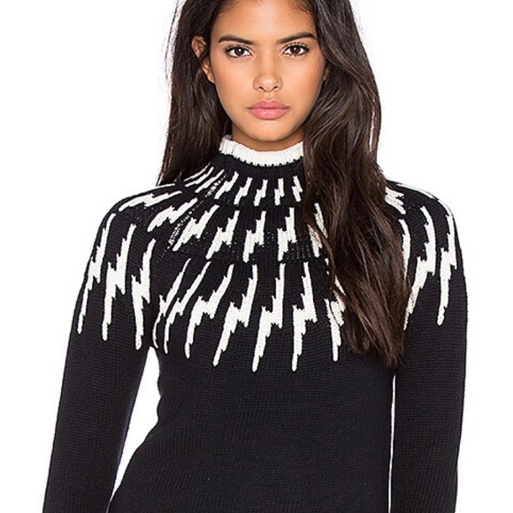 525 America Handknit Thunderbolt Yoke - Wool/Cotton- Black Combo - XS - NWT